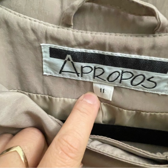 Womens Vintage Y2K Apropos Tan-Khaki Lightweight Trench Coat Size 11 21” p2p - Picture 4 of 12